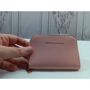 Southland & Kangaroo Credit Card Wallet Separator Pink Rose Gold Zipper Embossed